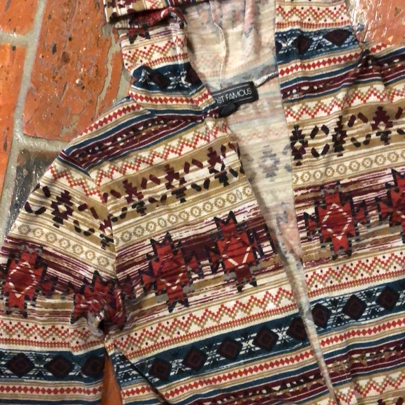 Almost Famous Tribal Aztec Western Duster Sweater szS - Picture 7 of 15